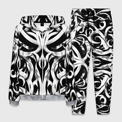 Костюм мужской Абстрактный узор - изогнутые формы трайбл татуиров, цвет: 3D-меланж