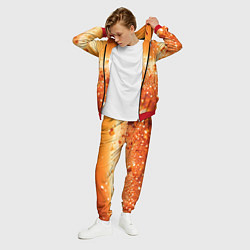 Костюм мужской Оранжевые блестящие частицы текстура, цвет: 3D-красный — фото 2