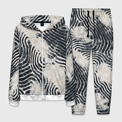 Костюм мужской Текстура гранж - абстрактные линии, цвет: 3D-белый