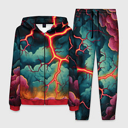 Костюм мужской Молнии в виде разлома, цвет: 3D-красный