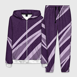 Костюм мужской Фиолетовый абстрактный с полосой, цвет: 3D-белый