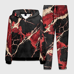 Костюм мужской Красно-черная потертая текстура, цвет: 3D-черный