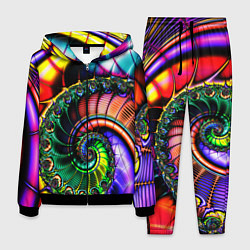 Костюм мужской Фрактальный узор неоновый, цвет: 3D-черный