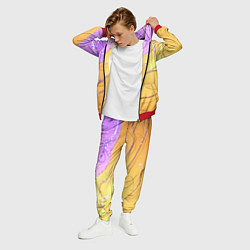 Костюм мужской Фиолетово-золотая текстура с блестяшками, цвет: 3D-красный — фото 2