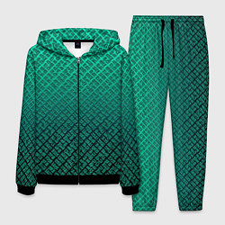 Мужской костюм Градиент текстурный бирюзовый с затемнением