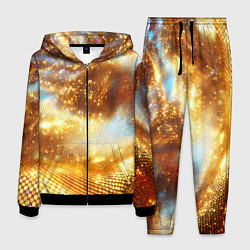 Костюм мужской Блестящая золотая текстура, цвет: 3D-черный