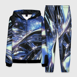 Костюм мужской Закрученные линии и звезды - космическая абстракци, цвет: 3D-черный