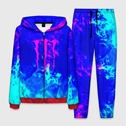 Костюм мужской Monster energy дым неоновый, цвет: 3D-красный