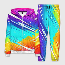 Костюм мужской Радужные брызги краски текстура, цвет: 3D-белый