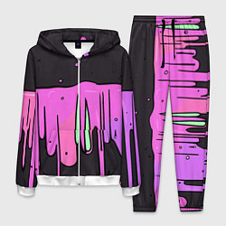Костюм мужской Фиолетовая текстура на черном фоне, цвет: 3D-белый