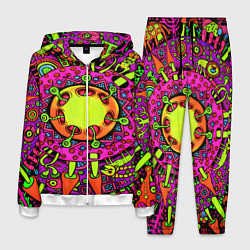 Костюм мужской Кислотные грибы оптические, цвет: 3D-белый
