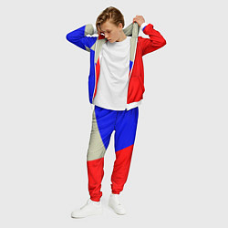 Костюм мужской Серо-сине-красный трёхцветный, цвет: 3D-белый — фото 2