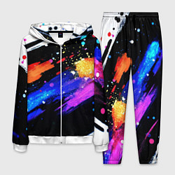 Костюм мужской Разноцветные блестящие кляксы - текстура, цвет: 3D-белый