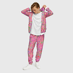 Костюм мужской Розовый с разноцветными брызгами, цвет: 3D-белый — фото 2