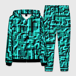 Мужской костюм Неоновый голубой объёмный эффект