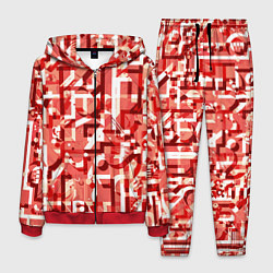 Костюм мужской Красно-белый объёмный эффект, цвет: 3D-красный