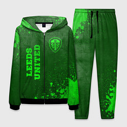 Костюм мужской Leeds United - green gradient вертикально, цвет: 3D-черный