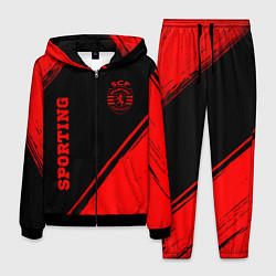 Костюм мужской Sporting - red gradient вертикально, цвет: 3D-черный