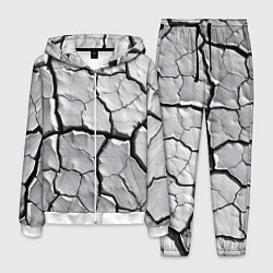 Костюм мужской Серая растрескавшаяся глина, цвет: 3D-белый