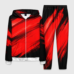 Костюм мужской Красные мазги краски на черном, цвет: 3D-белый