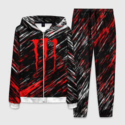 Костюм мужской Monster energy полосы красок, цвет: 3D-белый