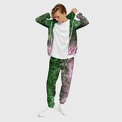 Костюм мужской Абстракция - green pink gradient in black web, цвет: 3D-белый — фото 2
