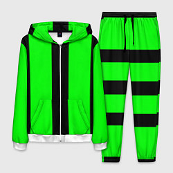 Мужской костюм Color green black line