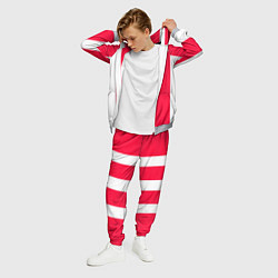 Костюм мужской Color red white line, цвет: 3D-меланж — фото 2