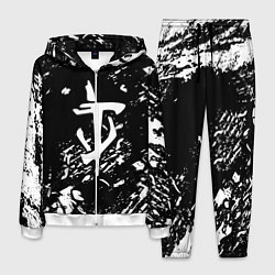 Костюм мужской Doom белые краски штрихи, цвет: 3D-белый