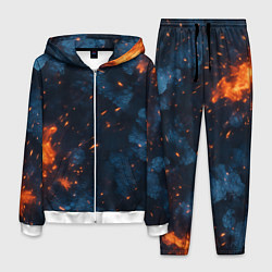 Костюм мужской Синий камуфляж с искрами, цвет: 3D-белый