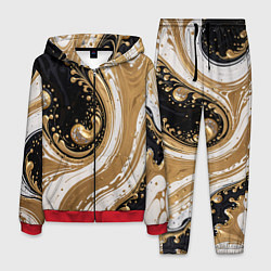 Костюм мужской Черный агат и жидкое золото, цвет: 3D-красный