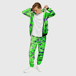 Костюм мужской Ярко-зелёный стекающая абстаркция, цвет: 3D-черный — фото 2