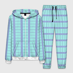 Костюм мужской Color light blue cage, цвет: 3D-белый