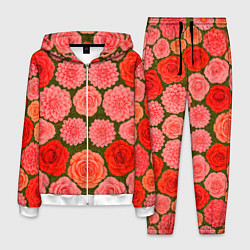 Костюм мужской Цветочная поляна паттерн, цвет: 3D-белый