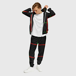 Костюм мужской Color black green orange stripes, цвет: 3D-белый — фото 2