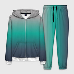 Костюм мужской Градиент серо-зеленый, цвет: 3D-белый