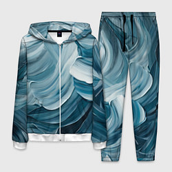 Мужской костюм Синяя краска импасто