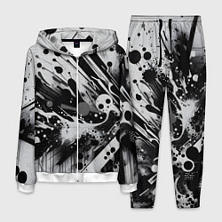 Костюм мужской Абстрактная экспрессивная композиция - киберпанк, цвет: 3D-белый