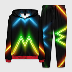 Костюм мужской Neon multicolored lines, цвет: 3D-красный