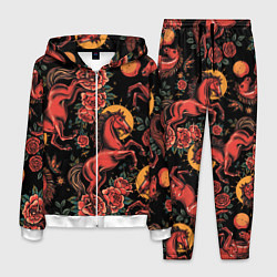 Мужской костюм Красная лошадь с розами