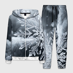 Костюм мужской Снежинка на черно белое, цвет: 3D-белый