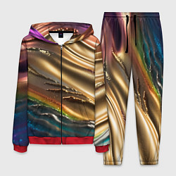 Костюм мужской Переливающийся расплавленный металл, цвет: 3D-красный