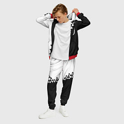 Костюм мужской Juventus черно белая геометрия текстура, цвет: 3D-красный — фото 2