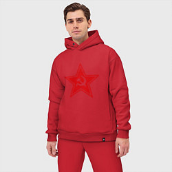 Мужской костюм оверсайз Звезда СССР, цвет: красный — фото 2