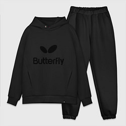 Мужской костюм оверсайз Butterfly Logo, цвет: черный