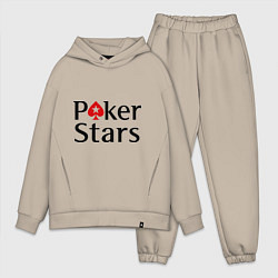Мужской костюм оверсайз Poker Stars цвета миндальный — фото 1