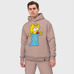 Мужской костюм оверсайз Maggie Simpson, цвет: пыльно-розовый — фото 2