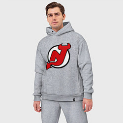 Мужской костюм оверсайз New Jersey Devils, цвет: меланж — фото 2