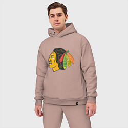 Мужской костюм оверсайз Chicago Blackhawks, цвет: пыльно-розовый — фото 2