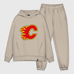 Мужской костюм оверсайз Calgary Flames, цвет: миндальный